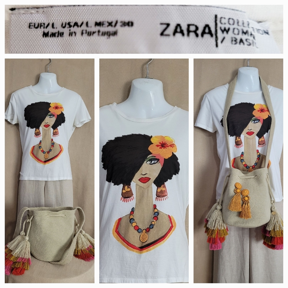 Zara Graphic Tee with Colorful Design